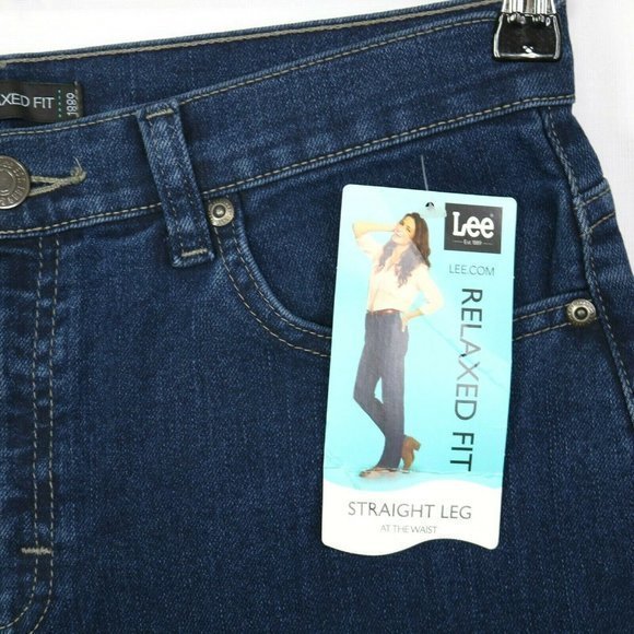 Lee 1889 Relaxed‎ Fit Straight Jeans Stretch Dark 8 Petite 8P - Picture 9 of 11